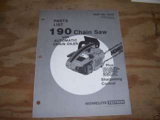 539) Homelite Chain Saw Parts Bk 190 w/auto oiler  