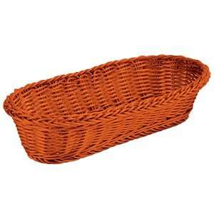  Orange Tablecraft Oblong Rattan Basket 15 x 6 1/2 x 3 1 