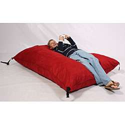 FufSack Sofa Sleeper Red Microsuede Lounge Chair  