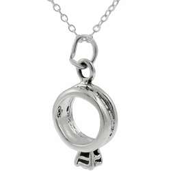 Sterling Silver Wedding Ring and Band Necklace  Overstock