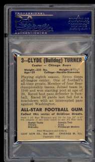 1948 Leaf Football Bulldog Turner ROOKIE #3 PSA 6 EXMT (PWCC)  