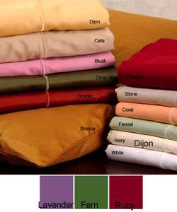 Sateen 600 Thread Count Solid Sheet Set (King   Coral)  