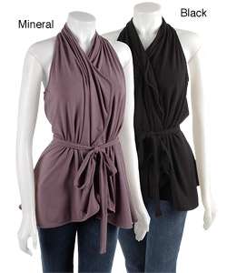 To The Max Draped Knit Vest with Belt  