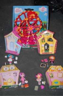 Mini lalaloopsy lot ferris wheel and 4 mini dolls w accessories  