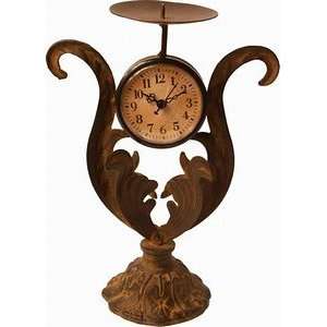  French Candle Holder with Clock