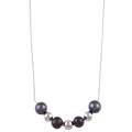 Sterling Silver Floating Black Freshwater Pearl Necklace (10 11 mm 