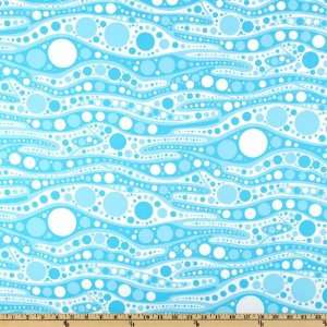  44 Wide Snorkle Bubbles Abstract Blue Fabric By The Yard 