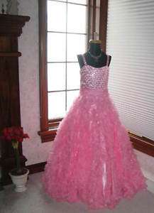 Tiffany 13269 Pink Full Girls Pageant Gown Dress 12  