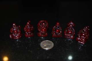 Lot of 6 Mini Lucky Laughing Buddha Statues (1H) Fast &  