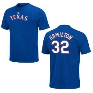  Texas Rangers Josh Hamilton Blue Name and Number Youth T 