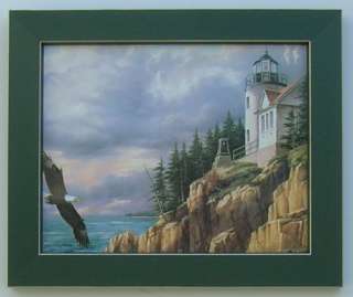 Lighthouse Eagle Ocean Nautical Framed Picture Art  