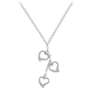  Stainless Steel Necklace Cut Out Hearts   Size 24 Inches 