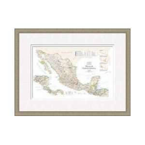 Map Of Mexico Central America Framed Giclee Print 