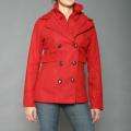 Red Fox Womens Red Double Collar Military inspired Wool blend Coat 