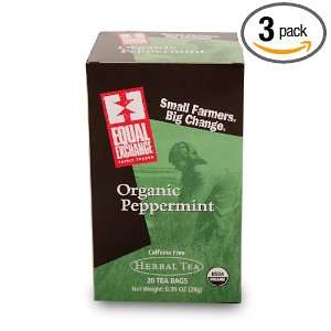 Equal Exchange Organic Peppermint Tea, 20 Count (Pack of 3)  