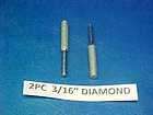 2PC 3/16 DIAMOND CHAIN SAW SHARPENER DREMEL MANDREL GLASS STONE 