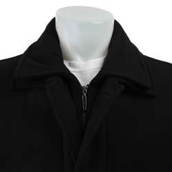 Adolfo Mens Black Wool Coat  Overstock