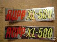 Rupp XL 500 tank decals, EXACT MATCH TO originals!!  