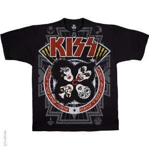  Kiss Rock & Roll Over T Shirt (Black), L: Sports 