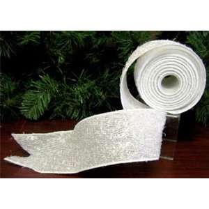  White Hairy Decorative Holiday Ribbon [2113083] Arts 