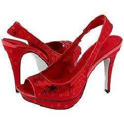 Charles by Charles David Spangle Red Satin Pumps/Heels  Overstock