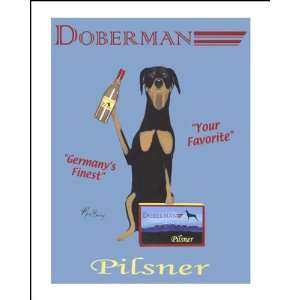 Doberman Pilsner   Fine Limited Edition Print by Ken Bailey  