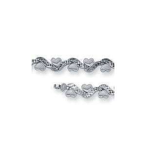   Diamond Cut Heart Bracelet: 7.5in long 7.62mm wide 7.7 grams: Jewelry