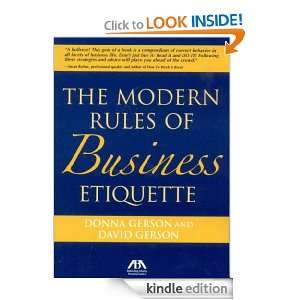 Modern Rules of Business Etiquette Donna Gerson, David Gerson  