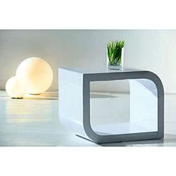 Foglia Cube High gloss White Table  