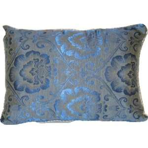  Royal Blue Floral Rectangular Pillow 15x9