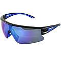  View TR90 Sporty Wrap Sunglasses Black Blue 2tone Semi Rimless Frame 
