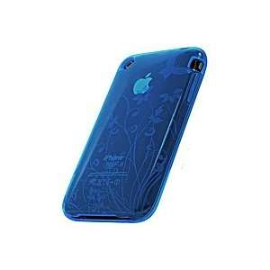  Cellet Blue Flower Design Jelly 2 Case For Apple iPhone 3G & 3G 