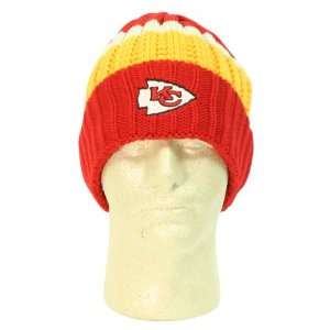  Kansas City Chiefs Cuffed 3 Color Winter Knit Hat   Red / Yellow 