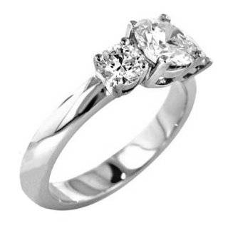   Stone Princess Cut Diamond & Platinum Engagement Ring: Jewelry