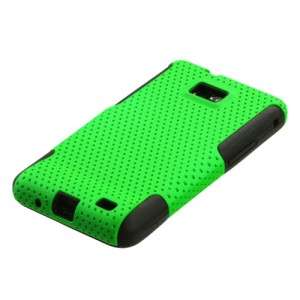 Green MESH Hybrid Hard Silicone Rubber Gel Skin Case AT&T Samsung 