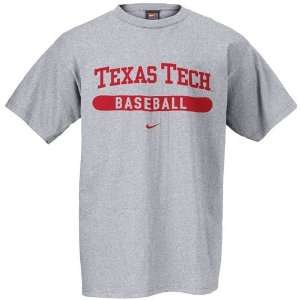  Nike Texas Tech Red Raiders Ash Baseball T shirt Sports 
