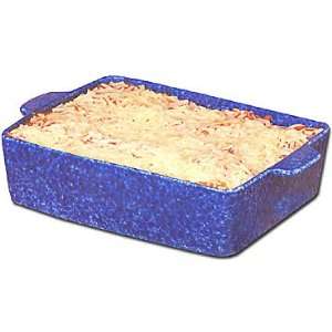  Blue Sponge Stoneware 15 Baker