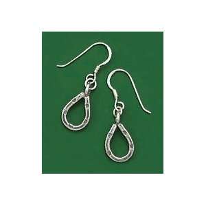  Oxidized Sterling Silver French Wire Earrings, 3/4 inch 