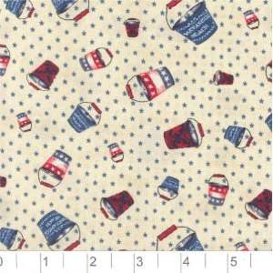   Nantucket Sandpails Cream Fabric By The Yard: Arts, Crafts & Sewing