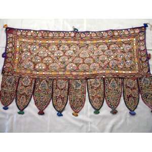  Rare Vintage Window Door Topper Tapestry Toran Valance 