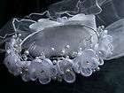new bridal flower girl first Communion white flower crown wreath with 