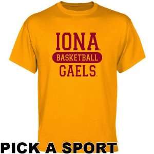  Iona College Gaels Gold Custom Sport T shirt  
