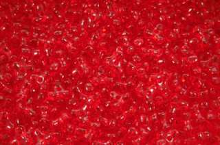 Plastic Tri Beads 750/Pack   Transparent Red  