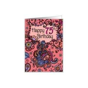  Happy Birthday   Mendhi   75 years old Card: Toys & Games