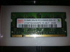 HYNIX 512MB 2Rx16 PC2 5300S 555 12 Laptop Memory  