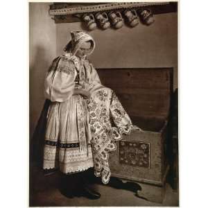  1953 Peasant Woman Folk Costume Dress Vinicne Slovakia 