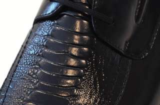 Black Dress Shoe Lace Up Alligator Crocodile Men  