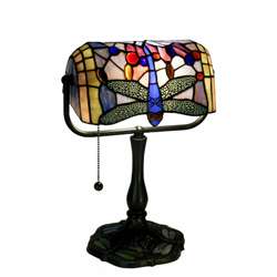 Indoor 1 light Dragonfly Bronze Banker Desk Lamp  