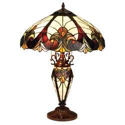 Tiffany style Victorian Lighted Base Table Lamp  