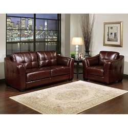 Torrance Italian Leather Sofa and Armchair Set  
